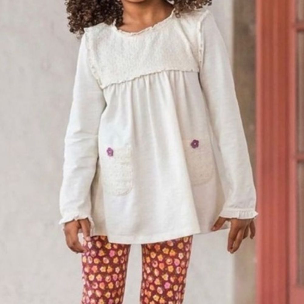 MATILDA JANE SIZE 4 Make Believe Playin House Top Cream Eyelet Shirt